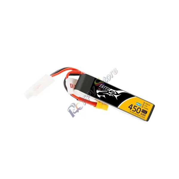 Wholesale Tattu 450mAh 7.6V High Voltage 95C 2S1P Battery Pack With XT30 Plug - Long Pack  for RC Racing Drone Small Drone